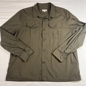 Wallace & Barnes Shirt Men’s Size XL Green Lightweight J Crew Button Up Military
